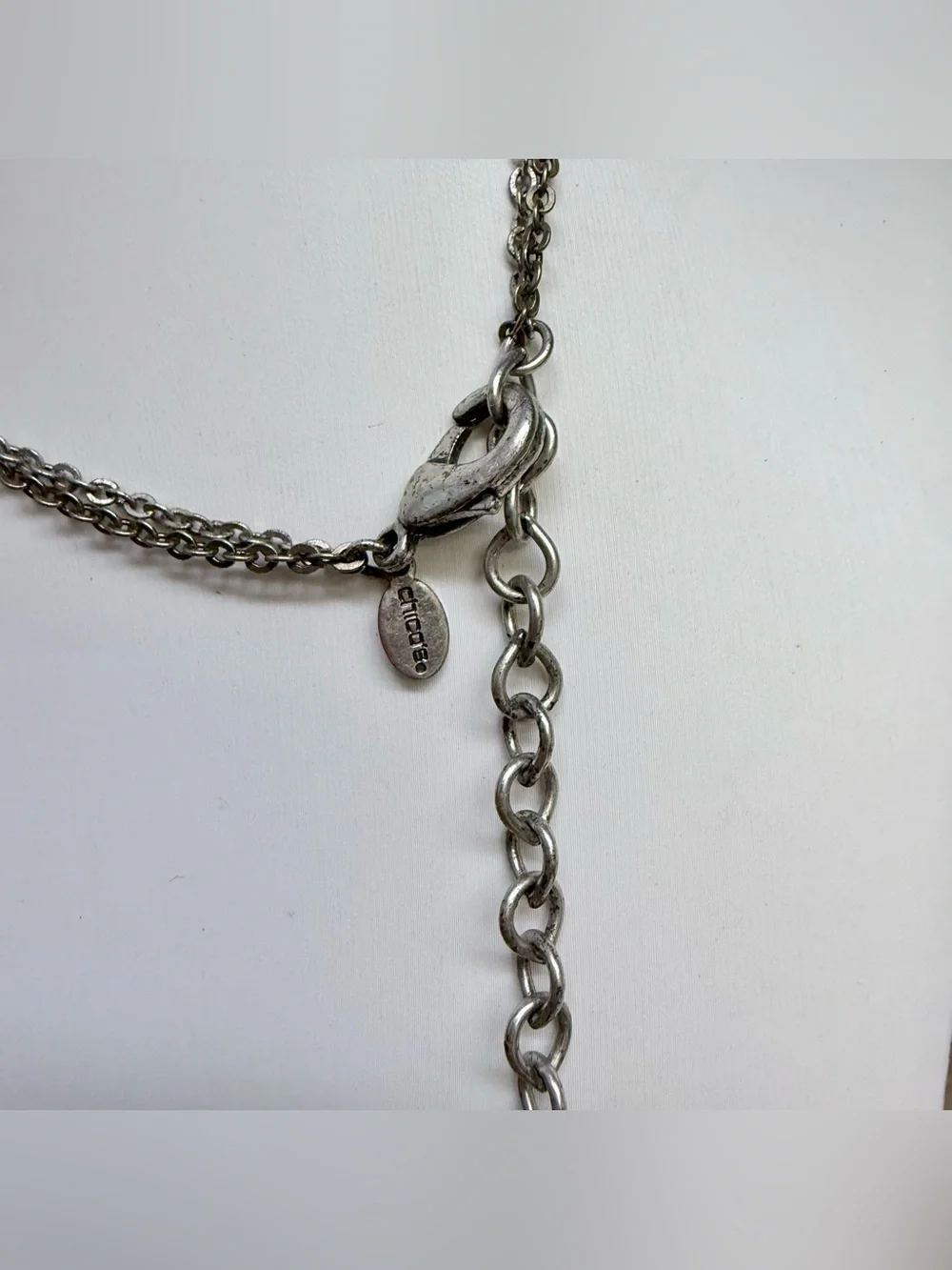 Chico's Long Multi Tone Layered Disc Necklace - Picture 3 of 3